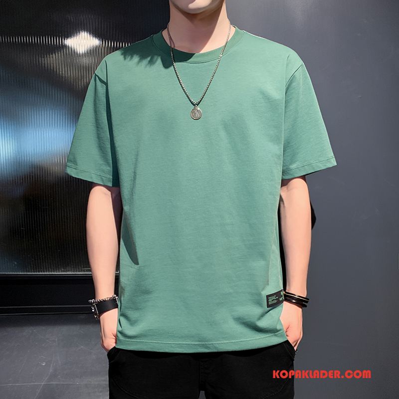 Herr T-shirts Online Sommar Trend Lösa Trend Varumärke Halv Ärm Grön
